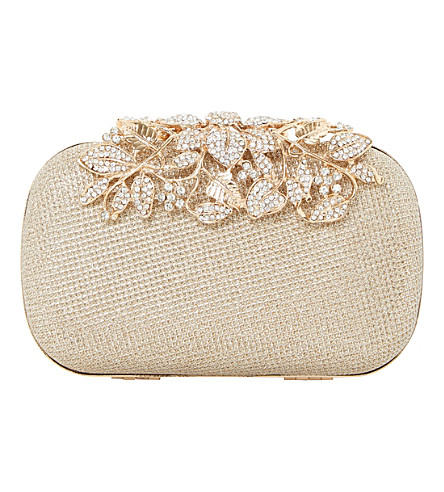 gold embellished clutch bag