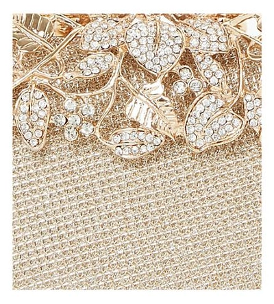 Shop Dune Emberrs Embellished Clasp Clutch Bag In Gold-metallic Fabric