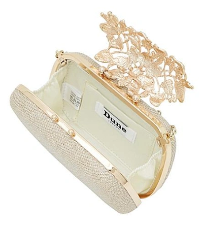 Shop Dune Emberrs Embellished Clasp Clutch Bag In Gold-metallic Fabric