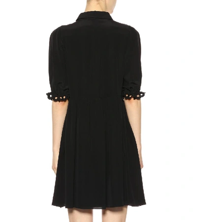 Shop Chloé Silk Shirt Dress In Black