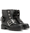 Alexander Mcqueen Black Leather New 39s Wolf Biker Boots In Llack