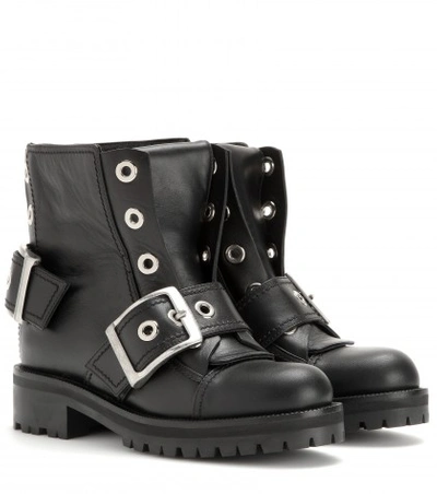 Shop Alexander Mcqueen Leather Ankle Boots In Llack