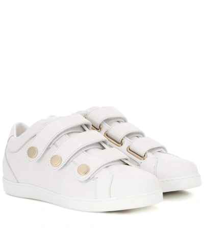 Shop Jimmy Choo Leather Sneakers In White