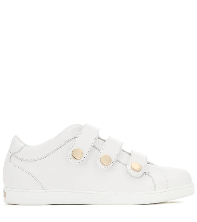 Shop Jimmy Choo Leather Sneakers In White