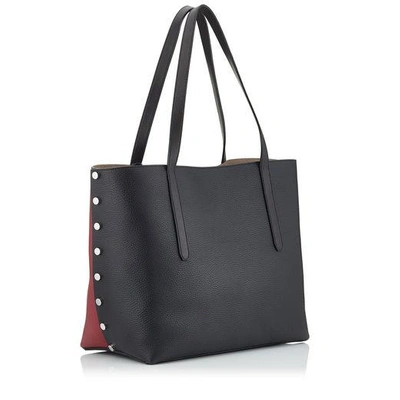 Shop Jimmy Choo Twist East West Vino And Black Grainy Calf Tote Bag In Vino/black