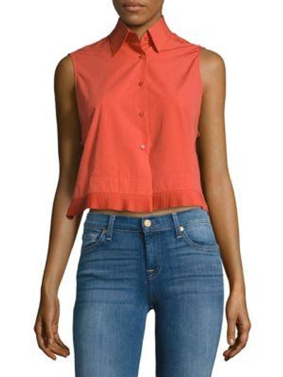 Alaïa Buttoned Sleeveless Top In Red