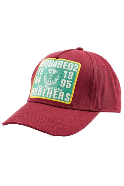 Dsquared2 Cotton Baseball Cap In Red