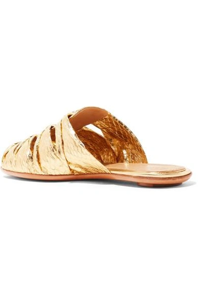 Shop The Row Capri Metallic Elaphe Slippers