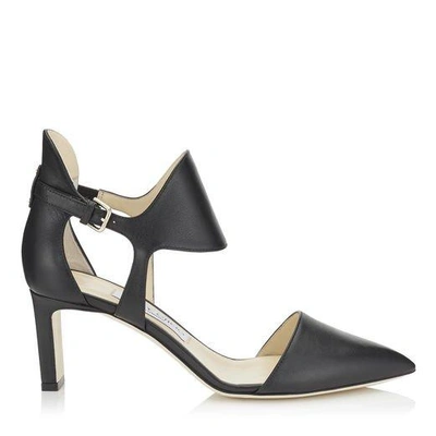 Shop Jimmy Choo Moon 65 Black Smooth Leather Closed Toe Pumps