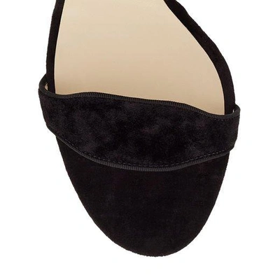 Shop Jimmy Choo Molly 85 Black Crushed Velvet Sandals