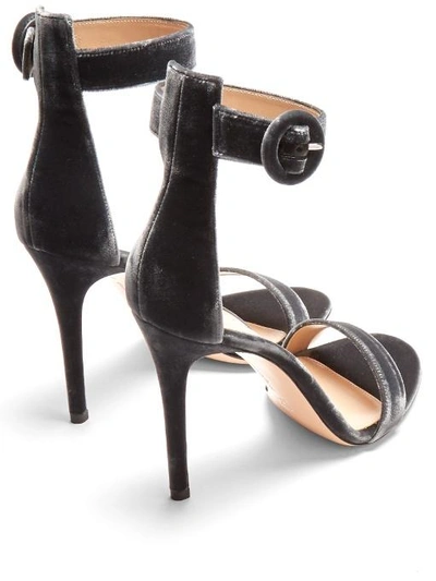 Gianvito Rossi Portofino 105 Velvet Sandals In Slate-grey | ModeSens