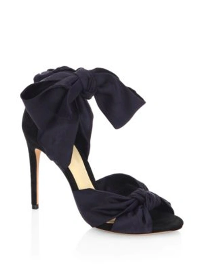 Alexandre Birman Katherine Silk Ankle-wrap Sandals In Black
