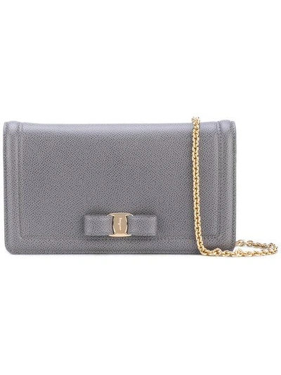 Shop Ferragamo Salvatore  Vara Clutch Bag - Grey