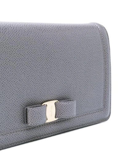 Shop Ferragamo Salvatore  Vara Clutch Bag - Grey