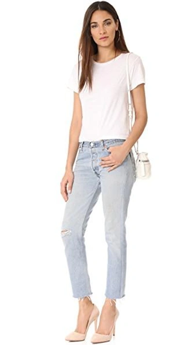 Shop Re/done X Levi's Relaxed Cropped Jeans In Destruction