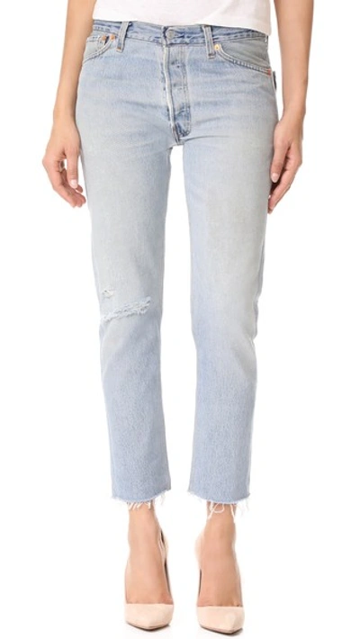 Re/done X Levi's Relaxed Cropped Jeans In Destruction