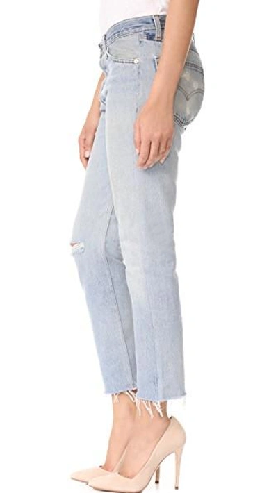 Shop Re/done X Levi's Relaxed Cropped Jeans In Destruction