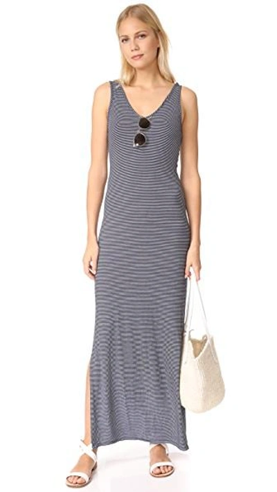 Shop Three Dots V Neck Maxi Dress In Night Iris