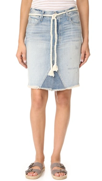 Amo Jules Patched Self-tie Skirt In Sweet Cheeks