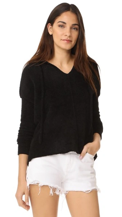 Atm Anthony Thomas Melillo Batwing Henley Sweater Top, Black