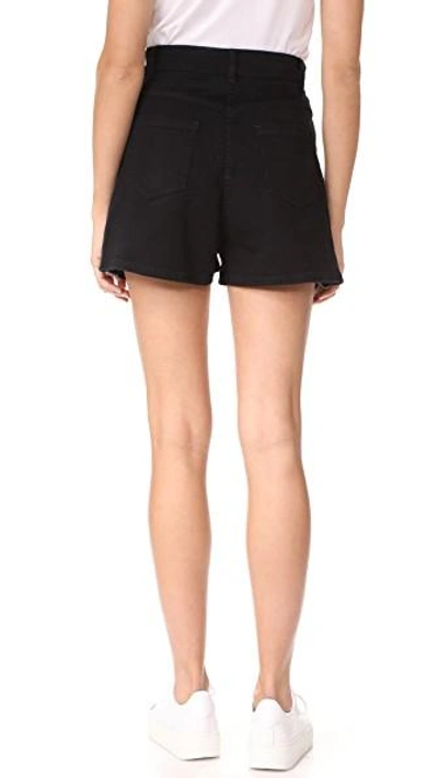 Shop Public School Thana Denim Shorts In Washed Black