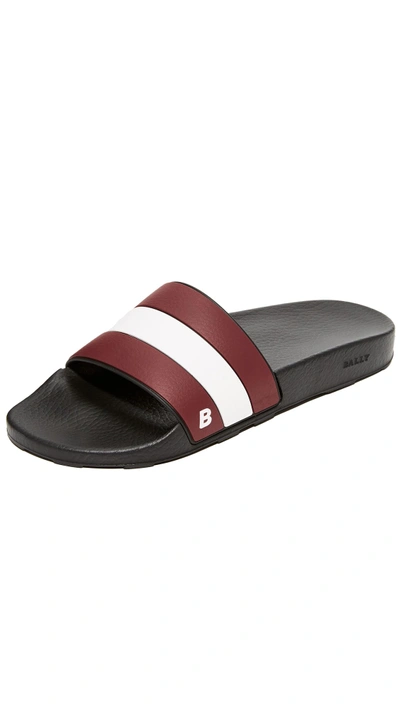 Shop Bally Sleter Slides In Black