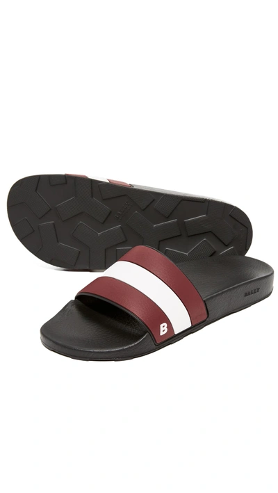 Shop Bally Sleter Slides In Black