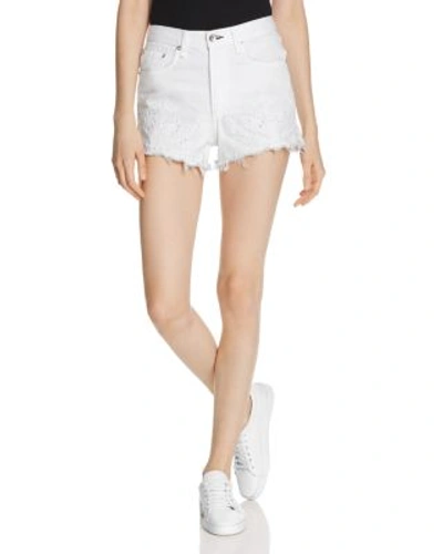 Rag & Bone Justine High-rise Cutoff Jean Shorts, White In White