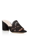 Kate Spade New York Delgado Suede Cutout High Heel Slide Sandals In Black