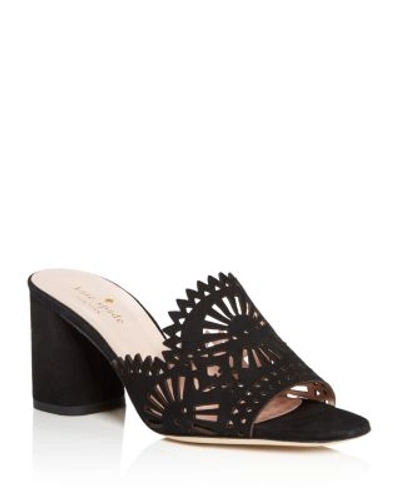 Shop Kate Spade New York Delgado Suede Cutout High Heel Slide Sandals In Black