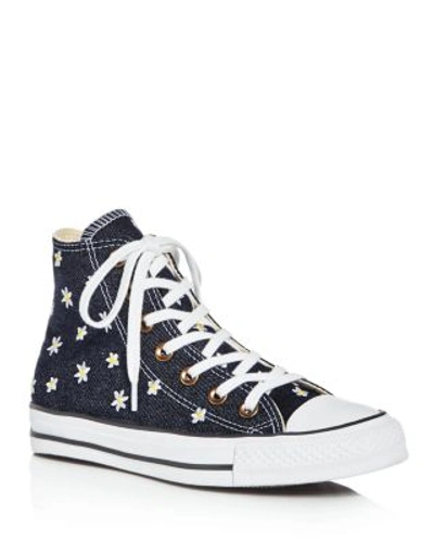 Converse Women's Chuck Taylor All Star Embroidered Denim High Top Sneakers In Navy