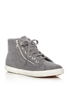 SUPERGA Polywoolw Double Zip High Top Sneakers,1872896GRAY