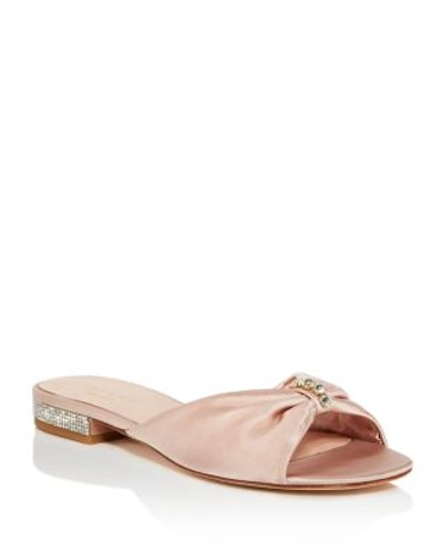 Shop Kate Spade New York Fenton Embellished Slide Sandals In Pink Champagne