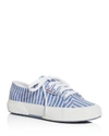 SUPERGA Classic Shirting Fabric Lace Up Sneakers,2464023BLUE/WHITE