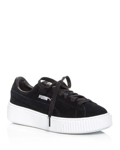 Shop Puma Lace Up Platform Sneakers In Black
