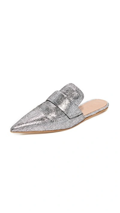 Shop Marni Flat Mule Slides In Silver