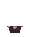 Longchamp Le Pliage Coin Case In Bilberry Blue/gold
