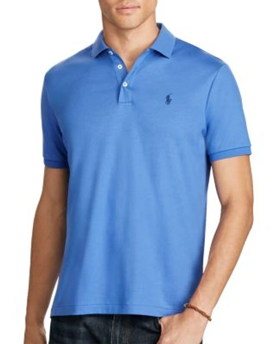Shop Polo Ralph Lauren Classic Fit Soft-touch Polo Shirt In Liberty Blue