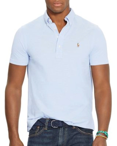 Shop Polo Ralph Lauren Hampton Knit Oxford Regular Fit Shirt In Harbor Island Blue