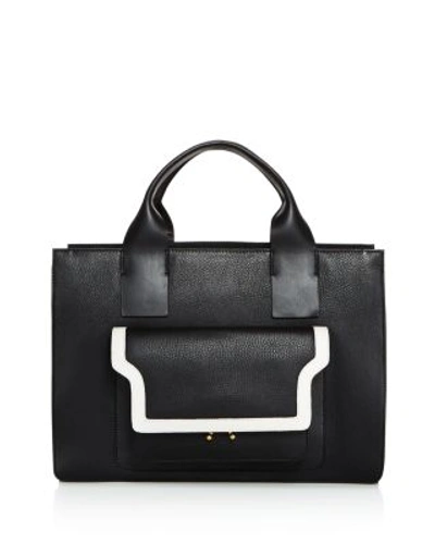 Marni City Trunk Accordion Tote In Black/glass White/gold