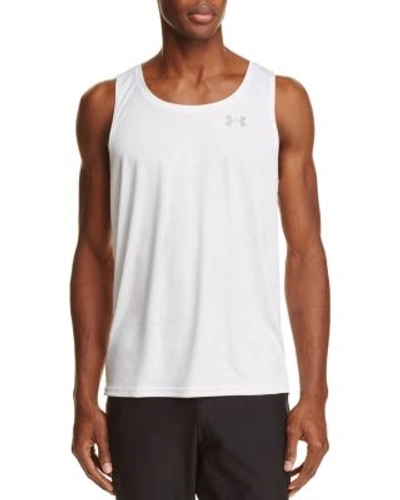 Under Armour Coolswitch Running Singlet Tank Top In White / True Gray Heather / Steel