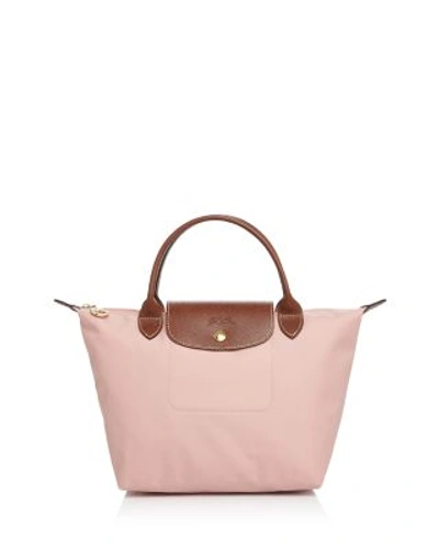 Shop Longchamp Le Pliage Mini Nylon Tote In Pinky/gold