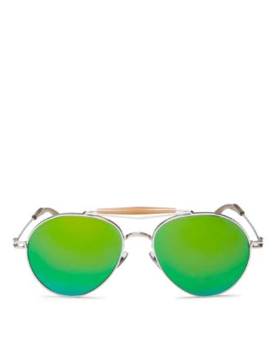 Shop Givenchy Palladium Metal Aviator Sunglasses, 56mm