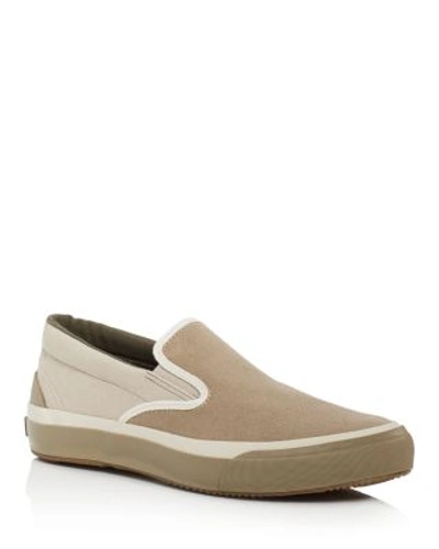 The Hill Side The Hill-side Two-tone Synth Suede Slip-on Sneakers In Tan