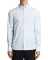Allsaints Hungtingdon Embroidered Cotton Shirt In Light Blue