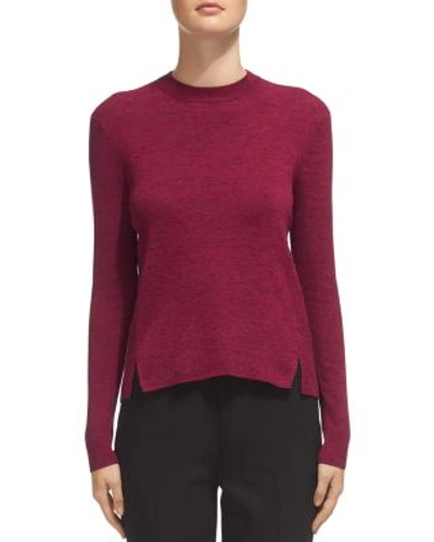 Whistles Notched-hem Cropped Sweater In Raspberry