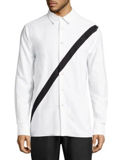 Shop Public School Neruda Cotton Casual Button Down Shirt In White