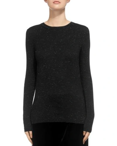 Whistles Annie Sparkling Open-knit Detail Sweater In Black