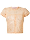 ECKHAUS LATTA embroidered mesh T-shirt,ご家庭では洗えません。お近くのドライクリーニング店にお持ちください。