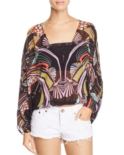 Free People Beneath The Sea Butterfly Top In Black